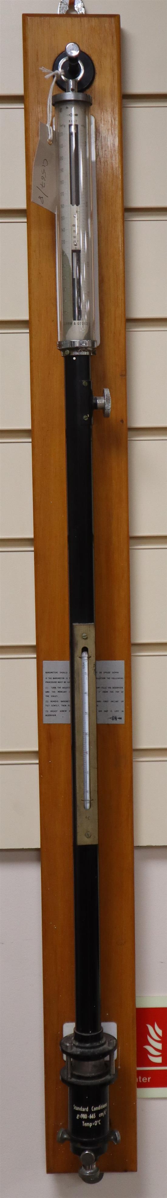 A scientific stick barometer H.98cm